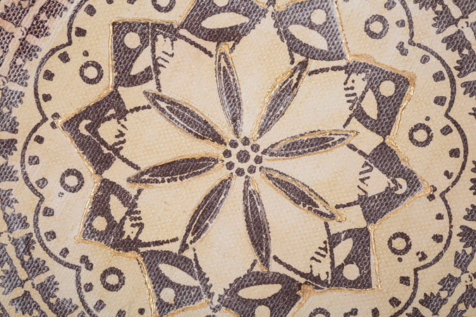 Dipinto su tela con motivi geometrici con telaio in legno per decorazioni ambienti