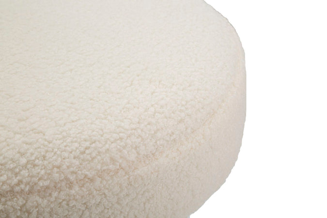 Tavolinetto "Iceland" tondo in tessuto colore crema per interni