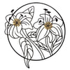 Pannello decorativo fiori forma circolare in ferro per decorazioni ambienti