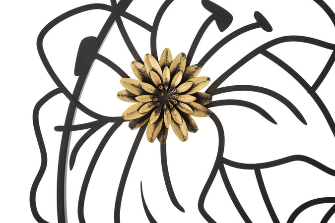 Pannello decorativo fiori forma circolare in ferro per decorazioni ambienti