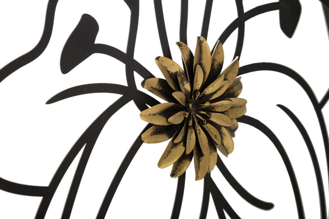 Pannello decorativo fiori forma circolare in ferro per decorazioni ambienti