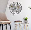 Pannello decorativo fiori forma circolare in ferro per decorazioni ambienti
