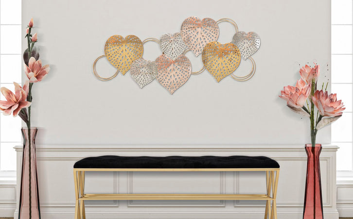 Pannello decorativo cuori in ferro per decorazioni ambienti