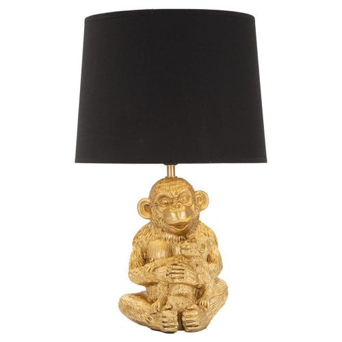 Lampada da tavolo struttura in poliresina e metallo color oro per interni