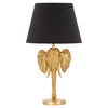 Lampada da tavolo Elefante struttura in metallo e poliresina color oro e tessuto per interni