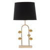 Lampada da tavolo Bubble struttura in metallo color oro e tessuto per interni
