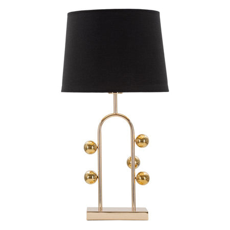 Lampada da tavolo "Bubble" struttura in metallo color oro e tessuto per interni