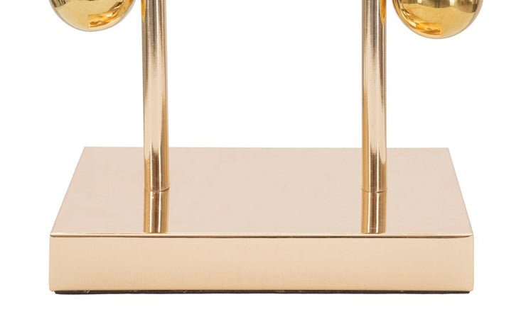 Lampada da tavolo "Bubble" struttura in metallo color oro e tessuto per interni