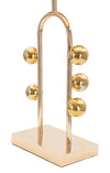 Lampada da tavolo Bubble struttura in metallo color oro e tessuto per interni