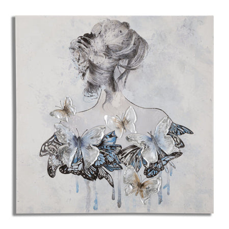 Dipinto su tela donna con telaio in legno per decorazioni ambienti