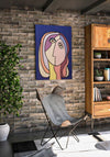 Stampa su tela volti stile cubismo con telaio in legno per decorazioni ambienti