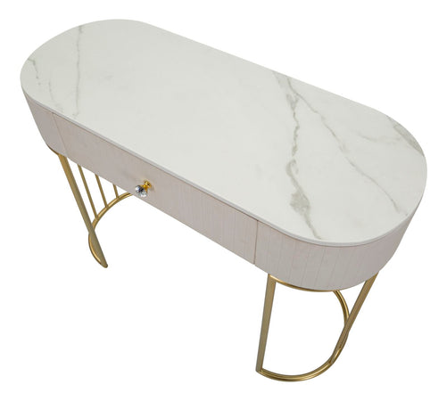 Console "Montpellier" struttura in metallo e legno ripiano in marmo per interni