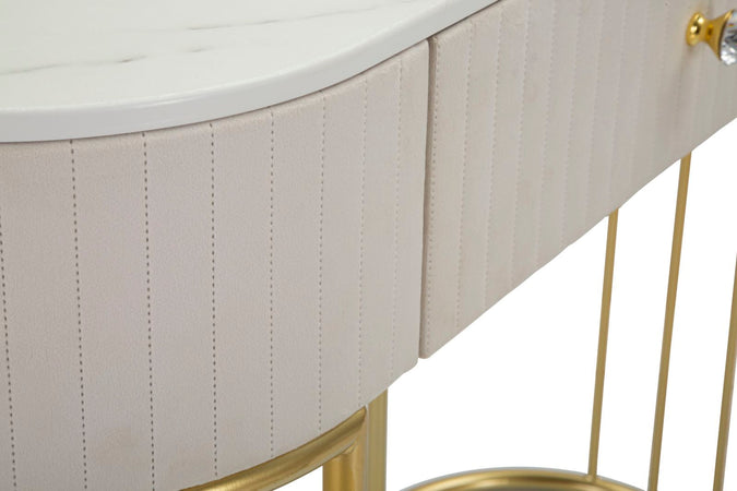 Console "Montpellier" struttura in metallo e legno ripiano in marmo per interni