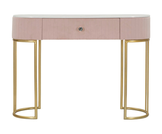 Console "Montpellier" struttura in metallo e legno ripiano in marmo per interni