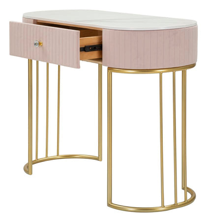 Console "Montpellier" struttura in metallo e legno ripiano in marmo per interni