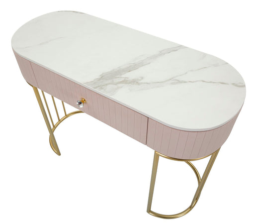 Console "Montpellier" struttura in metallo e legno ripiano in marmo per interni