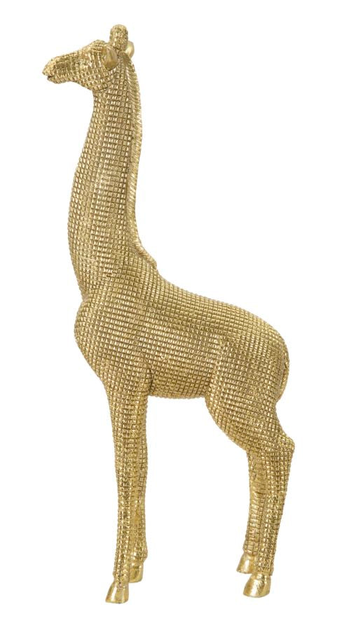 Giraffa decorativa in poliresina colore oro per decorazioni ambienti