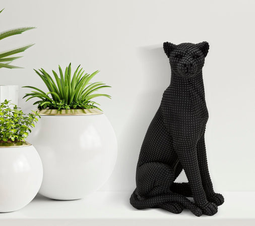 Scultura leopardo decorativo in poliresina per decorazioni ambienti