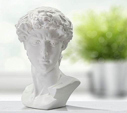 Scultura testa antica romana in poliresina per decorazioni ambienti