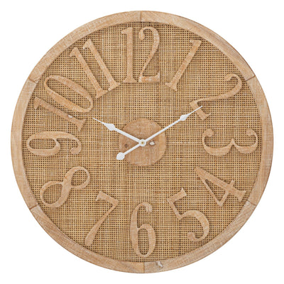 Orologio da parete in rattan e legno MDF per salotto e cucina