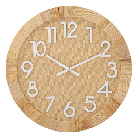 Orologio da parete Plus in rattan e legno MDF per salotto e cucina