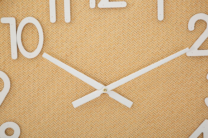 Orologio da parete Plus in rattan e legno MDF per salotto e cucina