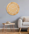Orologio da parete Plus in rattan e legno MDF per salotto e cucina