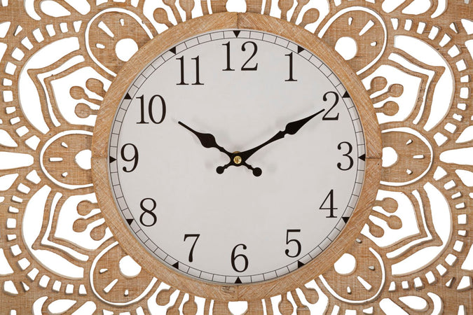 Orologio da parete cornice con pizzi e merletti in legno MDF per salotto e cucina