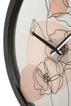 Orologio da parete con rose struttura in ferro e vetro per salotto e cucina