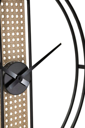 Orologio da parete in ferro colore nero e crema per salotto e cucina