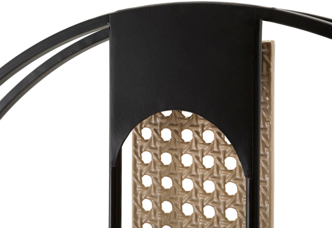 Orologio da parete in ferro colore nero e crema per salotto e cucina