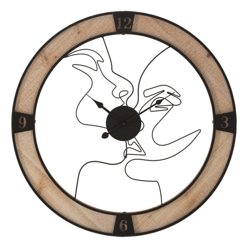 Orologio da parete coppia in ferro e legno per salotto e cucina