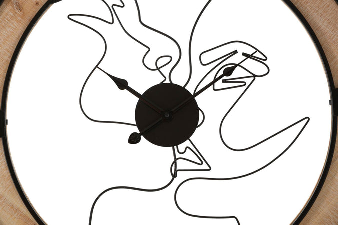 Orologio da parete coppia in ferro e legno per salotto e cucina