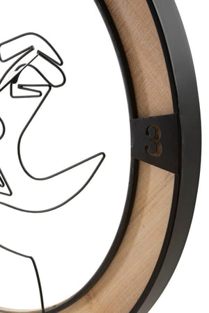 Orologio da parete coppia in ferro e legno per salotto e cucina