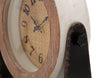 Orologio da tavolo rotondo in legno con base in ferro per salotto e cucina