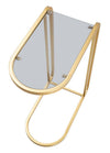 Tavolinetto struttura in metallo color oro ripiano in vetro per interni