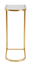 Tavolinetto struttura in metallo color oro ripiano in vetro per interni
