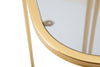 Tavolinetto struttura in metallo color oro ripiano in vetro per interni