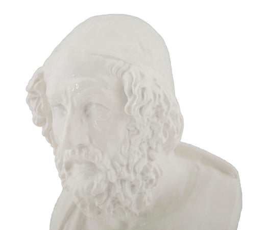 Scultura antica saggio in poliresina colore bianco per decorazioni ambienti
