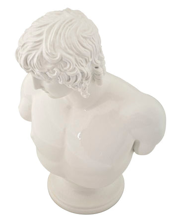 Scultura antica centurione in poliresina colore bianco per decorazioni ambienti