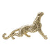 Leopardo decorativo in poliresina color oro con macchie nere per decorazioni ambienti