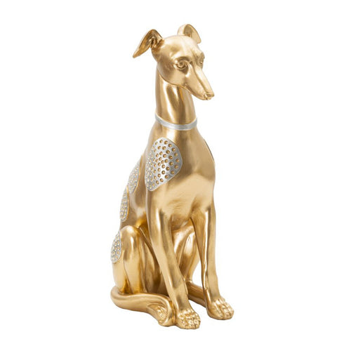 Cane decorativo in poliresina colore oro per decorazioni ambienti