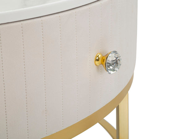 Tavolo da caffè "Montpellier" struttura in metallo, legno e velluto per interni