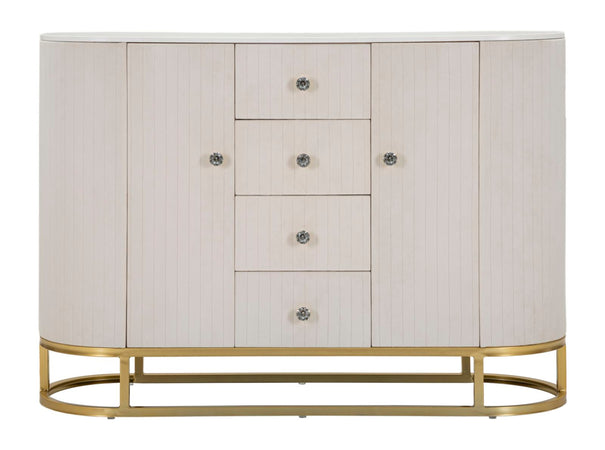 Mobile "Montpellier" struttura in metallo, legno e tessuto ripiano in marmo per interni