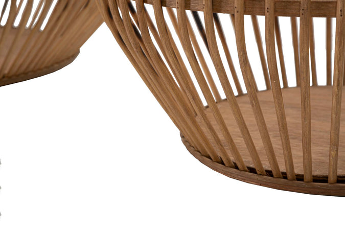 Cestoni "Fuji" in rattan con decorazioni in tessuto per interni set da 2