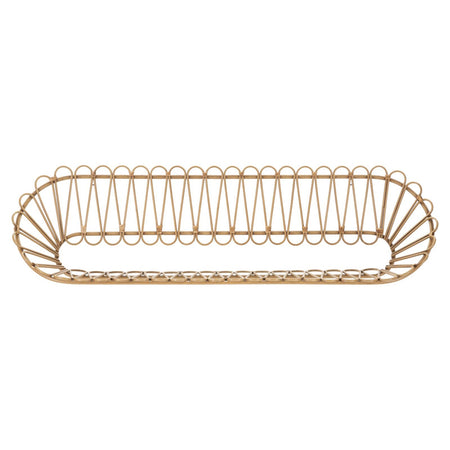 Mensola da parete "Panama" struttura in metallo e rattan per interni