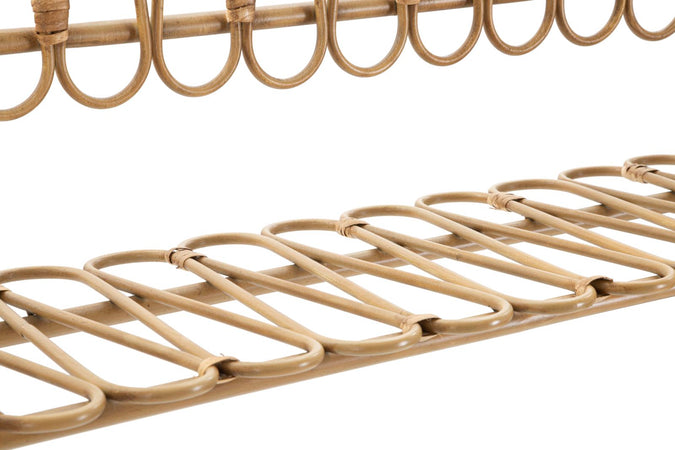 Mensola da parete "Panama" struttura in metallo e rattan per interni