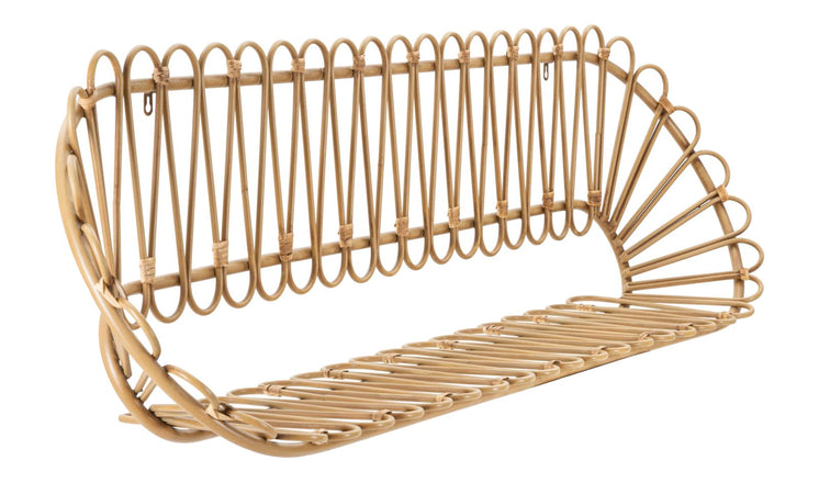 Mensola da parete "Panama" struttura in metallo e rattan per interni