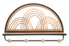 Mensola da parete Oporto in legno e rattan con appendiabiti per interni