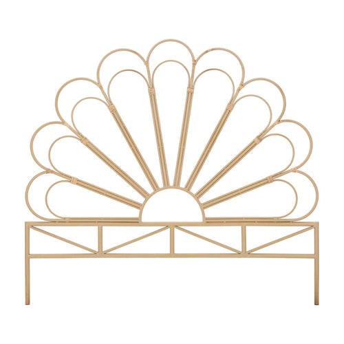 Testiera per letto Panama struttura in metallo e rattan da 160 x 2,5 x 145 cm